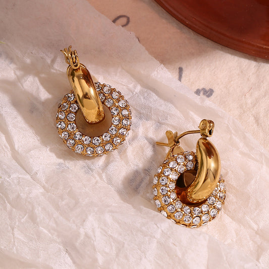 🌟 Sparkling Starlight: Golden Crystal Earrings