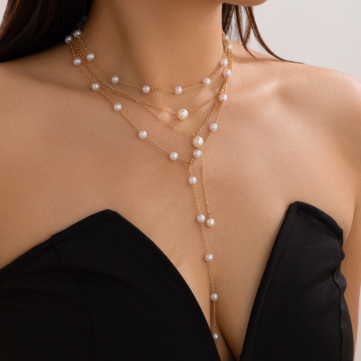 Elegant Pearl Harmony · Quartet Pearl Necklace Set