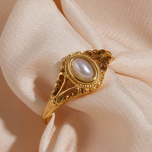 Elegant Golden Glow Freshwater Pearl Ring