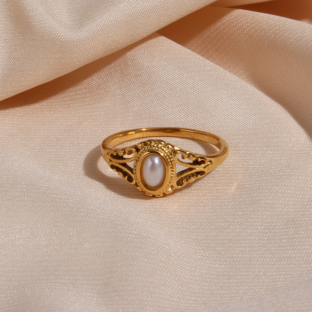 Elegant Golden Glow Freshwater Pearl Ring