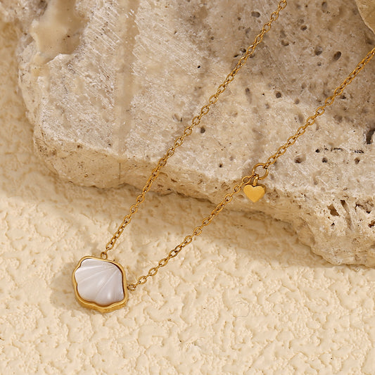 The Golden Glow Shell Charm Necklace