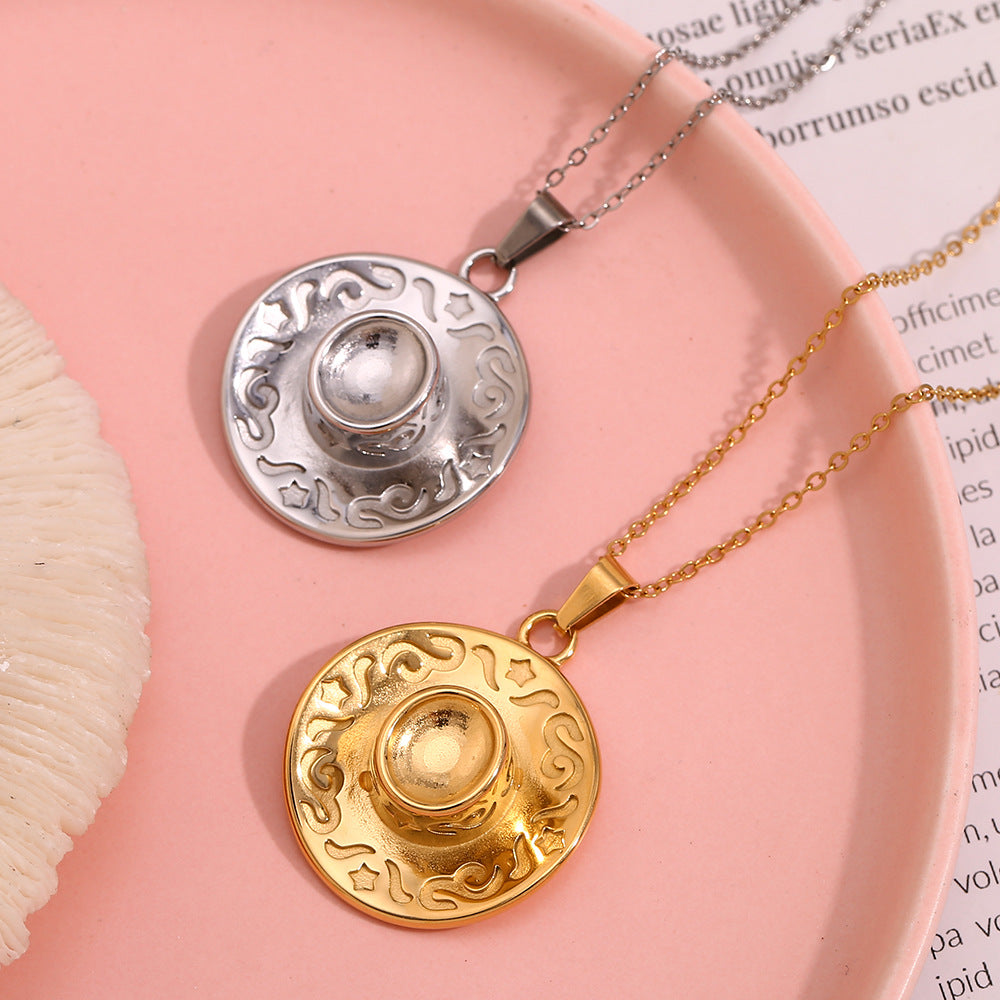 Fashionably designed shield necklace