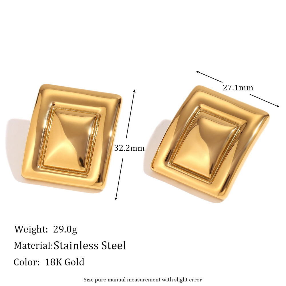 Retro Elegant Metal Buckle Earrings