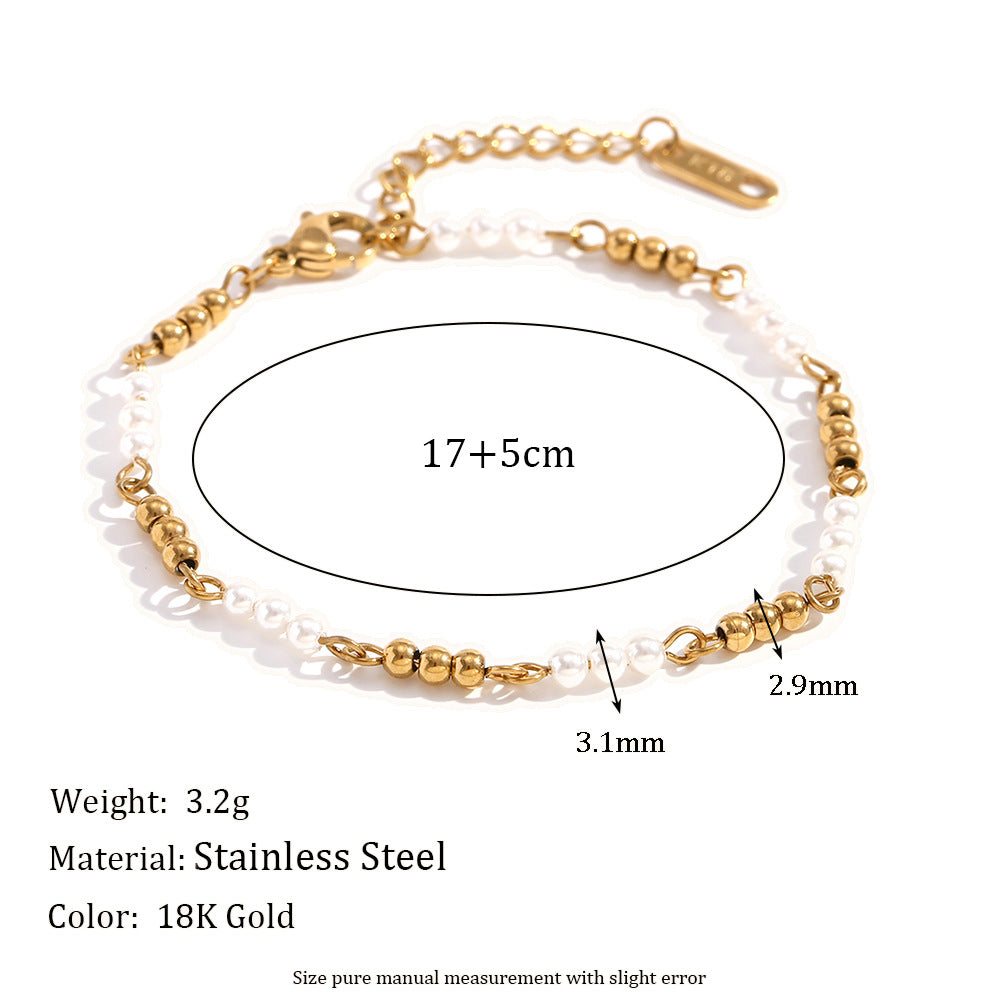 Sparkling Pearl Gold Bracelet