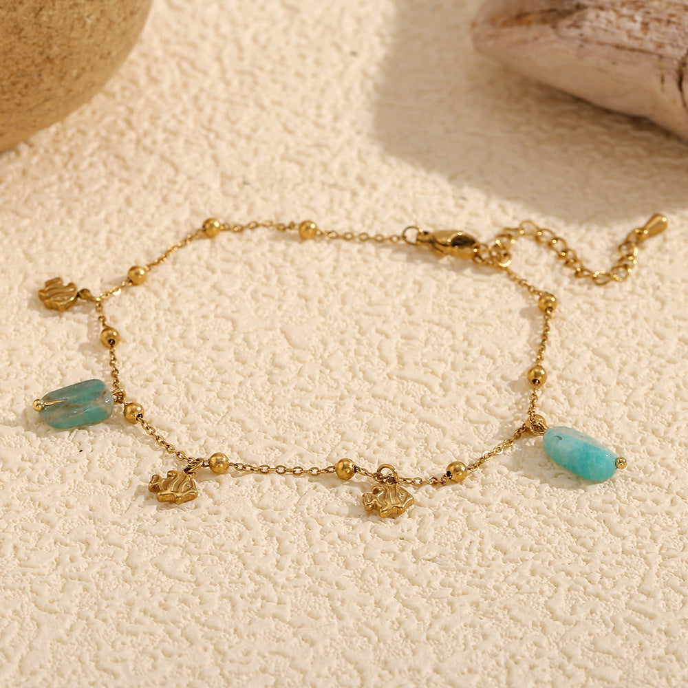 Oceanic Charm & Stone Delight · Golden Chain Fish Spirit Bracelet