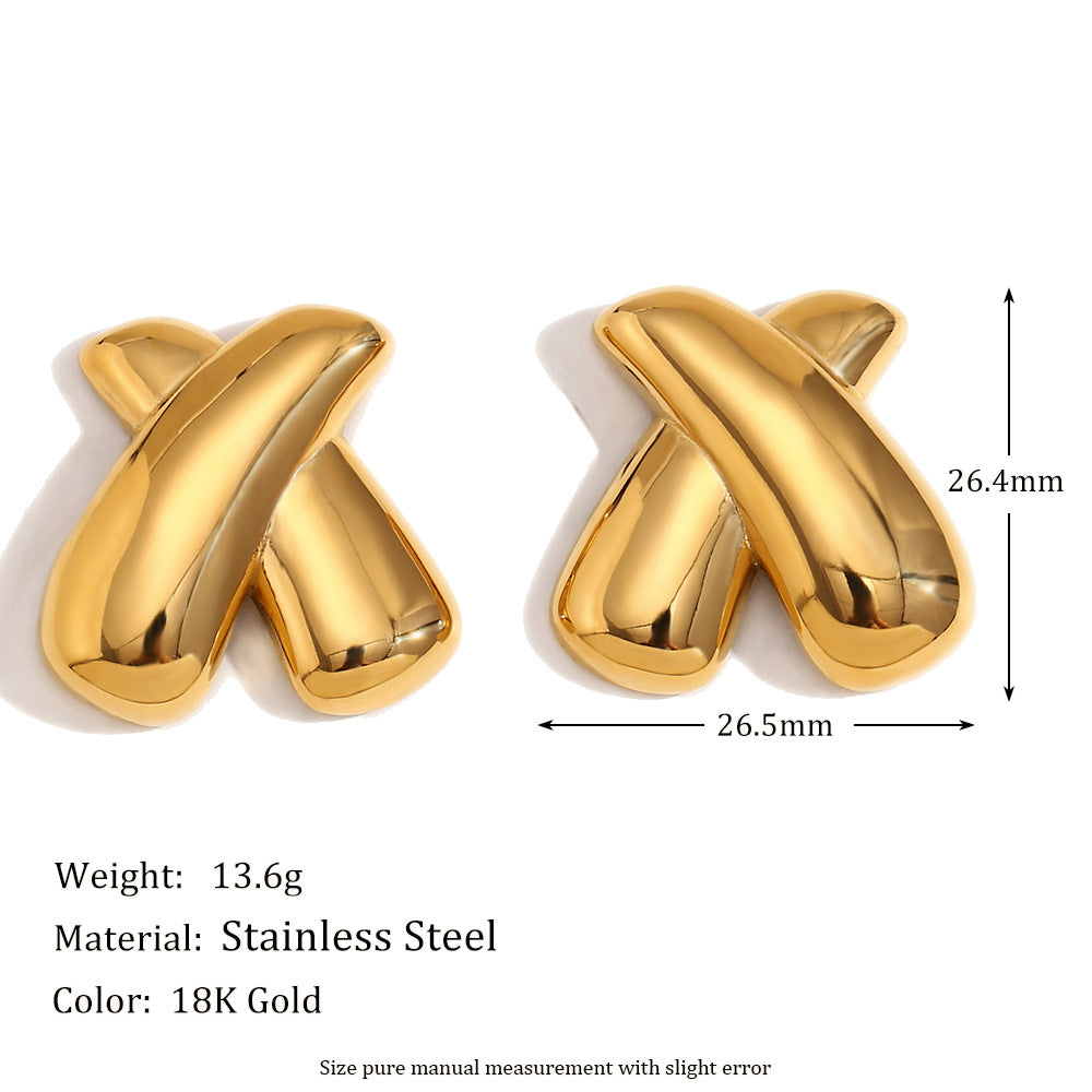 X-Shaped Golden Radiance Earrings