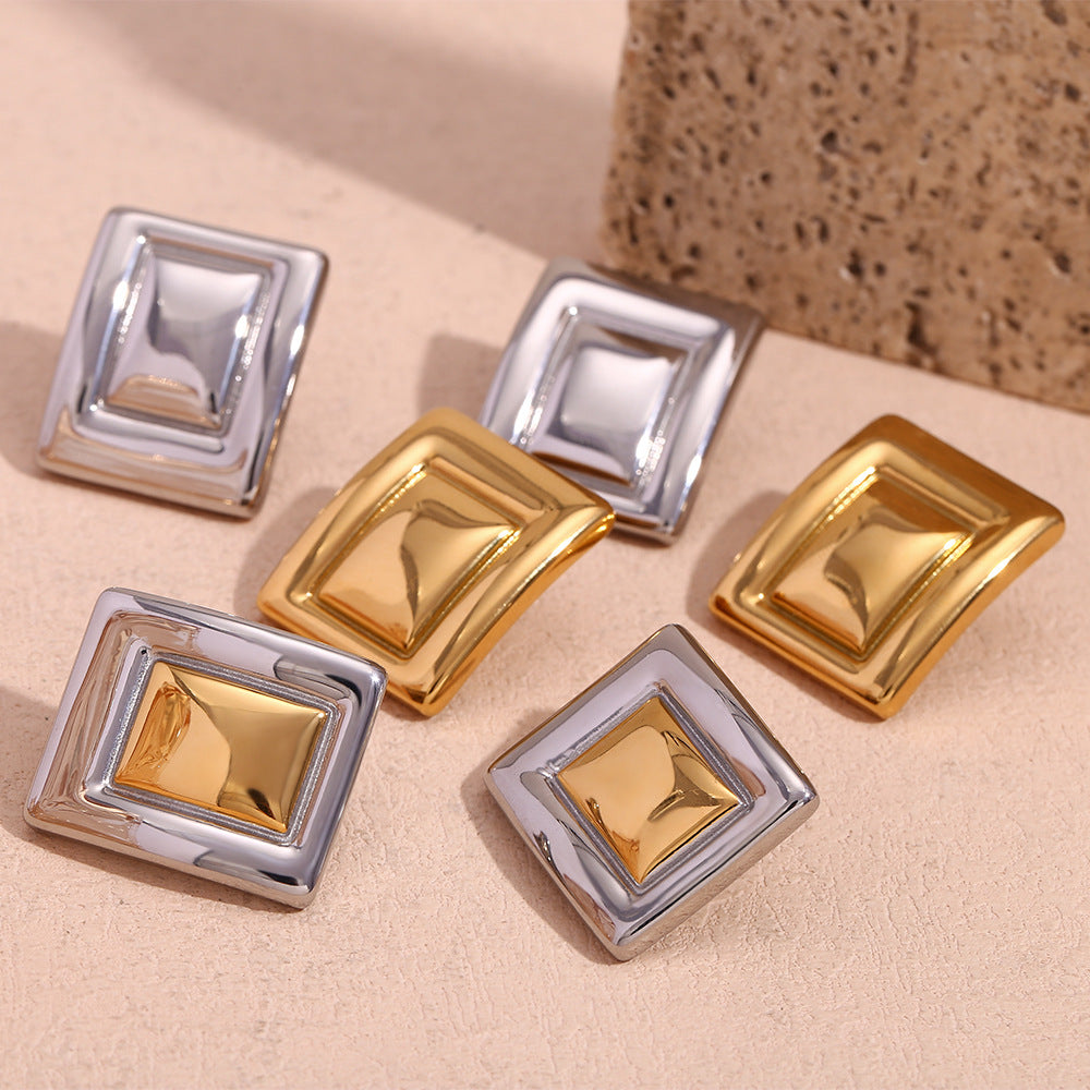 Retro Elegant Metal Buckle Earrings