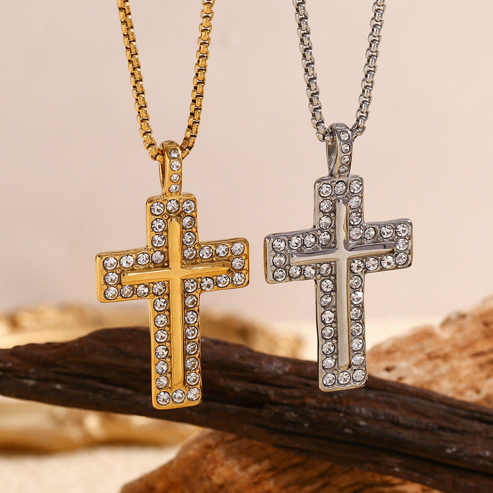 Dual Radiance Divine Shadow · Luxurious Cross Pendant