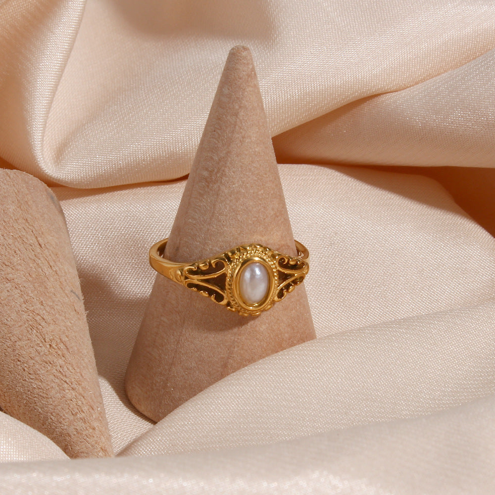 Elegant Golden Glow Freshwater Pearl Ring