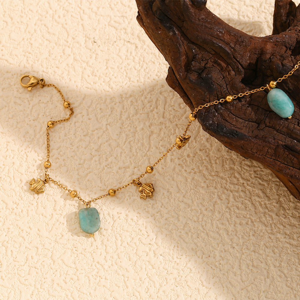 Oceanic Charm & Stone Delight · Golden Chain Fish Spirit Bracelet