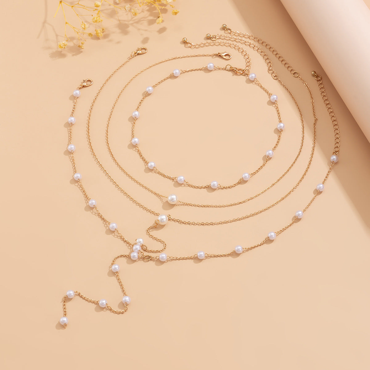 Elegant Pearl Harmony · Quartet Pearl Necklace Set