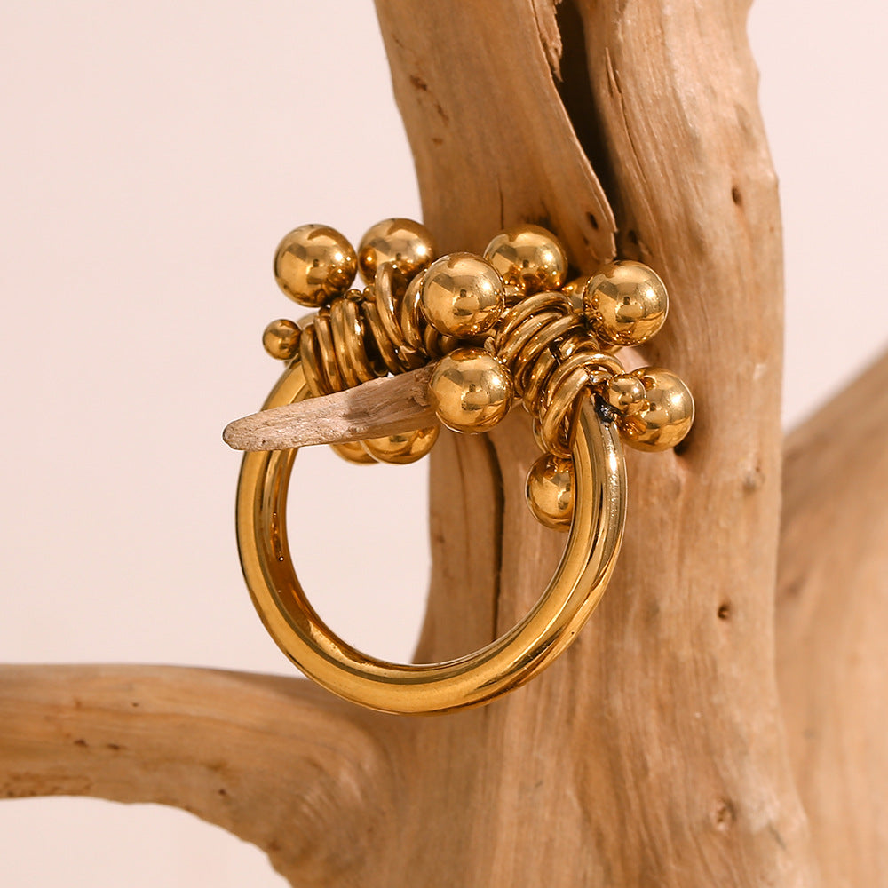 The Radiant Golden Sphere Ring