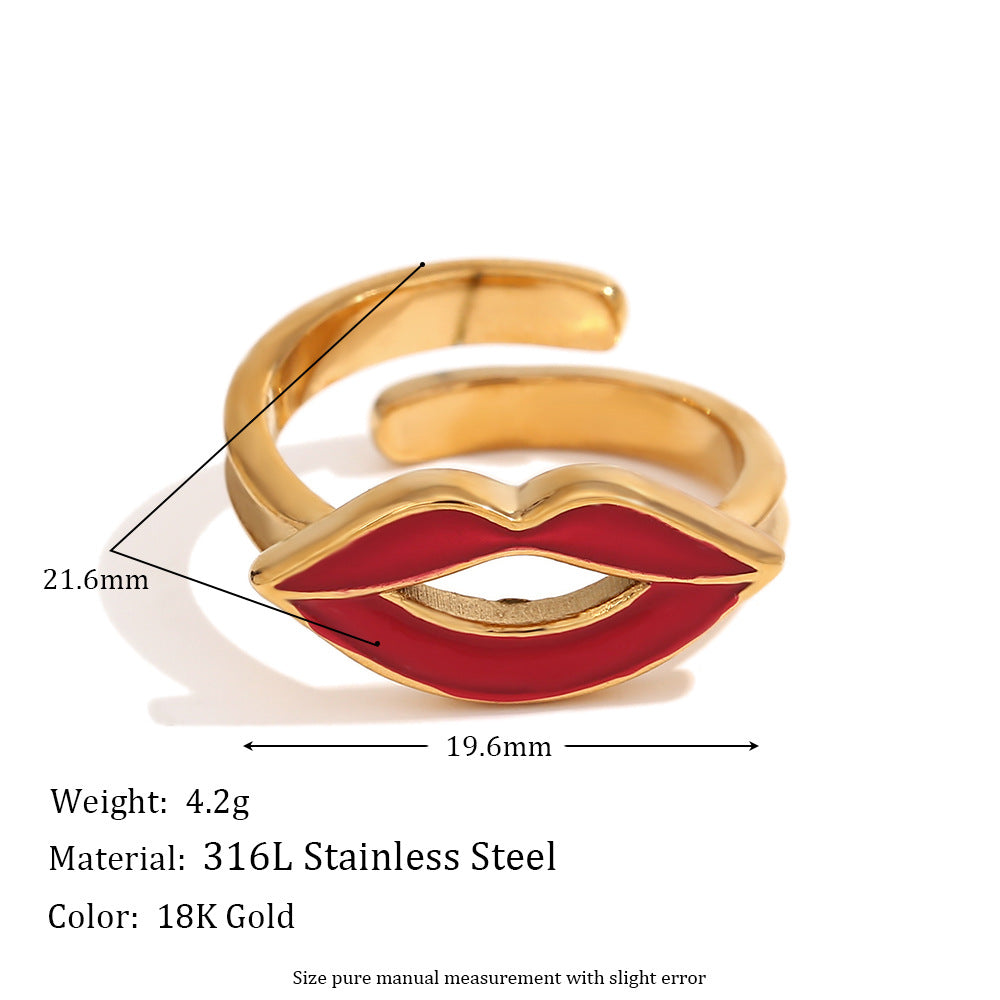 Golden Lip Enchantment · Trendy Ring