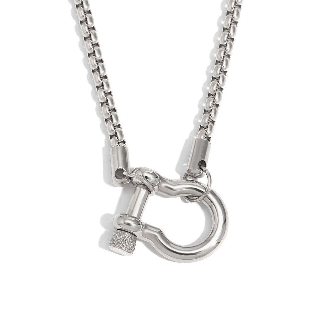 Horseshoe Clasp Pendant Necklace