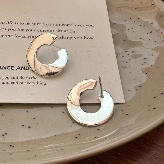 Moonlight Crescent 925 silver earrings