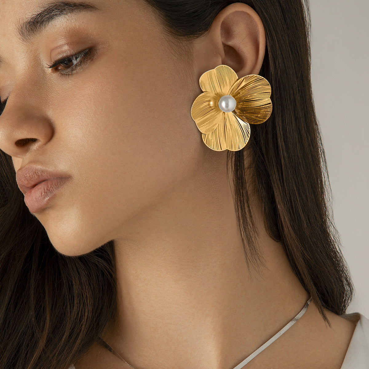 Blooming Golden Petals·Pearl Blossom Earrings