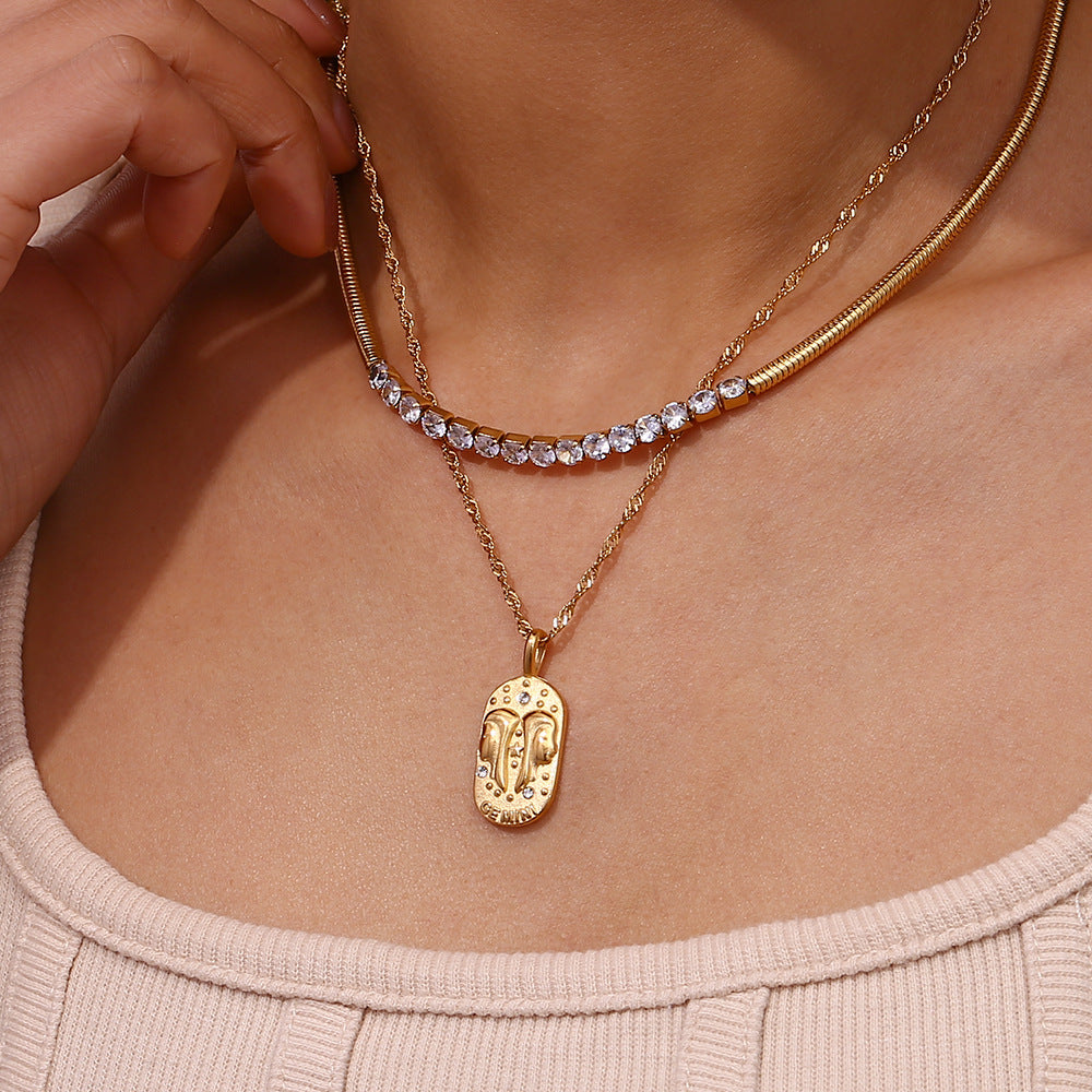 The Starry Realm's Mystic Key  Zodiac Collection Necklace