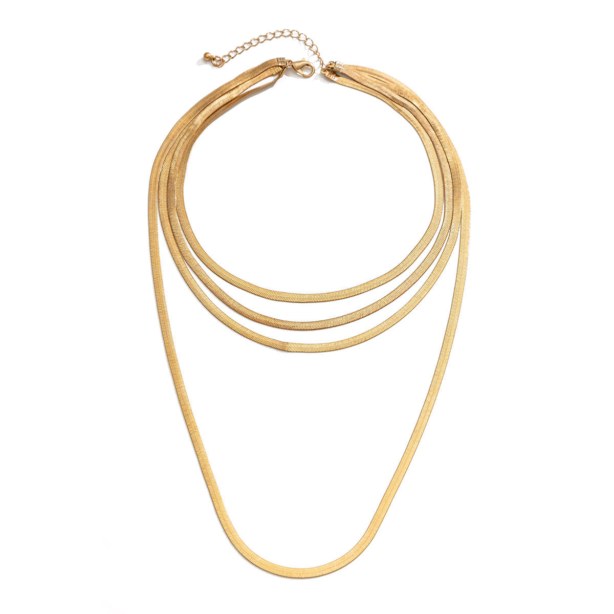 Luminous Circles·Layered Gold Chain Necklace