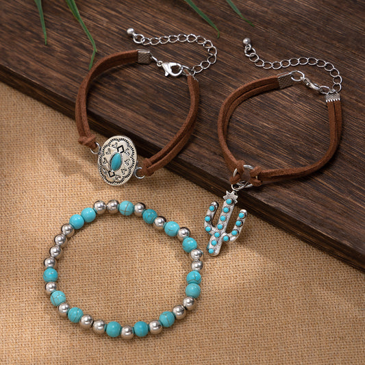 Retro Elegance · Turquoise Alloy Bracelet Collection