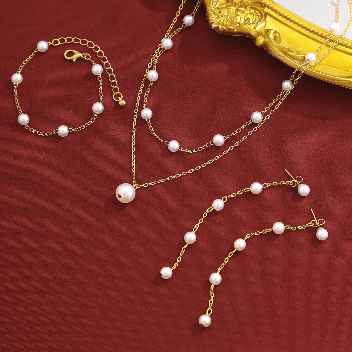 Golden Radiance & Pearl Elegance Triplet Jewelry Collection