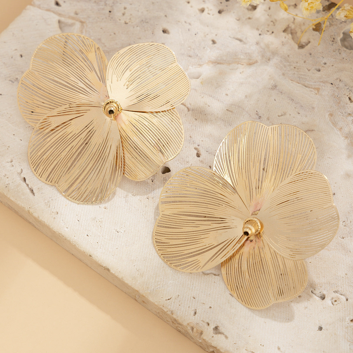 Blooming Golden Petals·Pearl Blossom Earrings