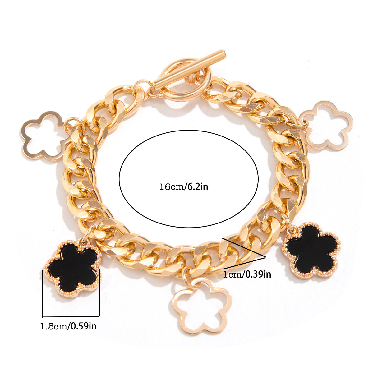 Gold chain Clover · Dazzling Charm series - Bracelet