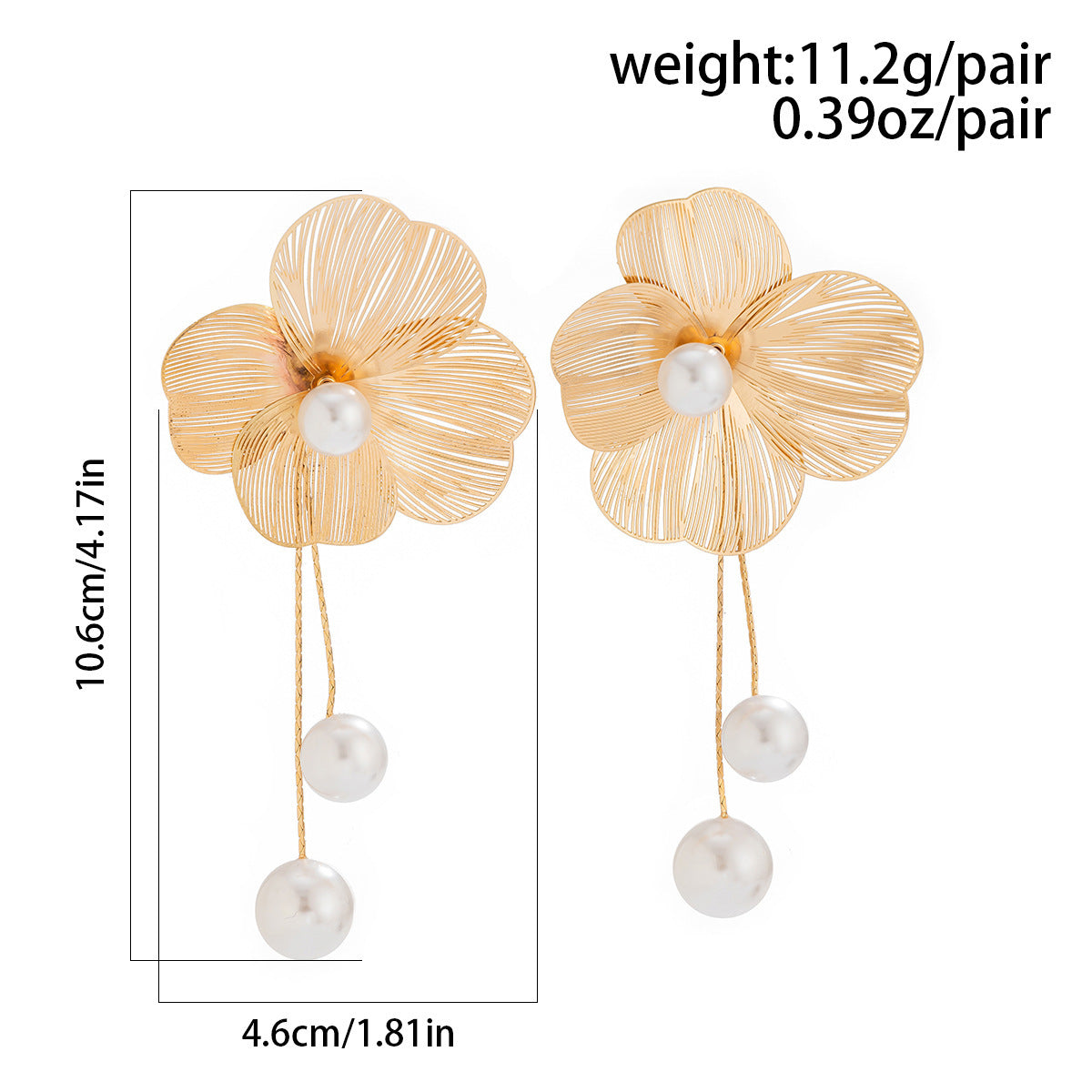 Blooming Golden Petals·Pearl Blossom Earrings