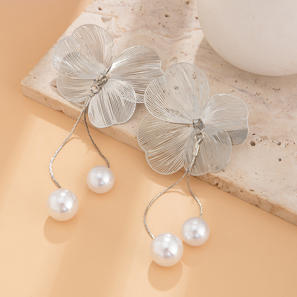 Blooming Golden Petals·Pearl Blossom Earrings