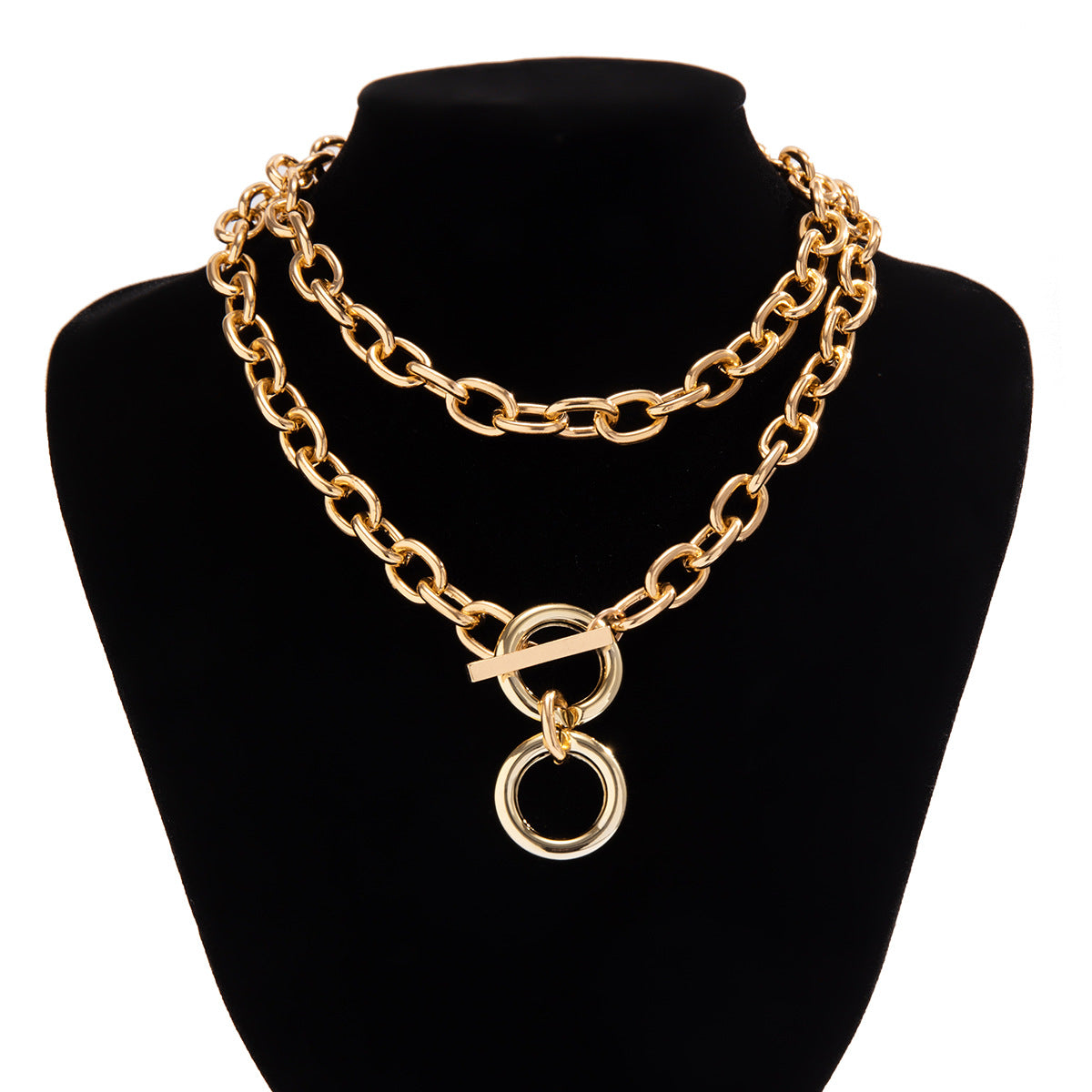 Glittering and magnificent multi-layered trendy necklace