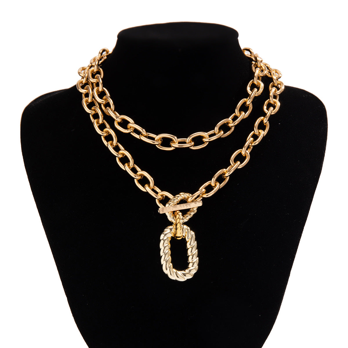 Glittering and magnificent multi-layered trendy necklace