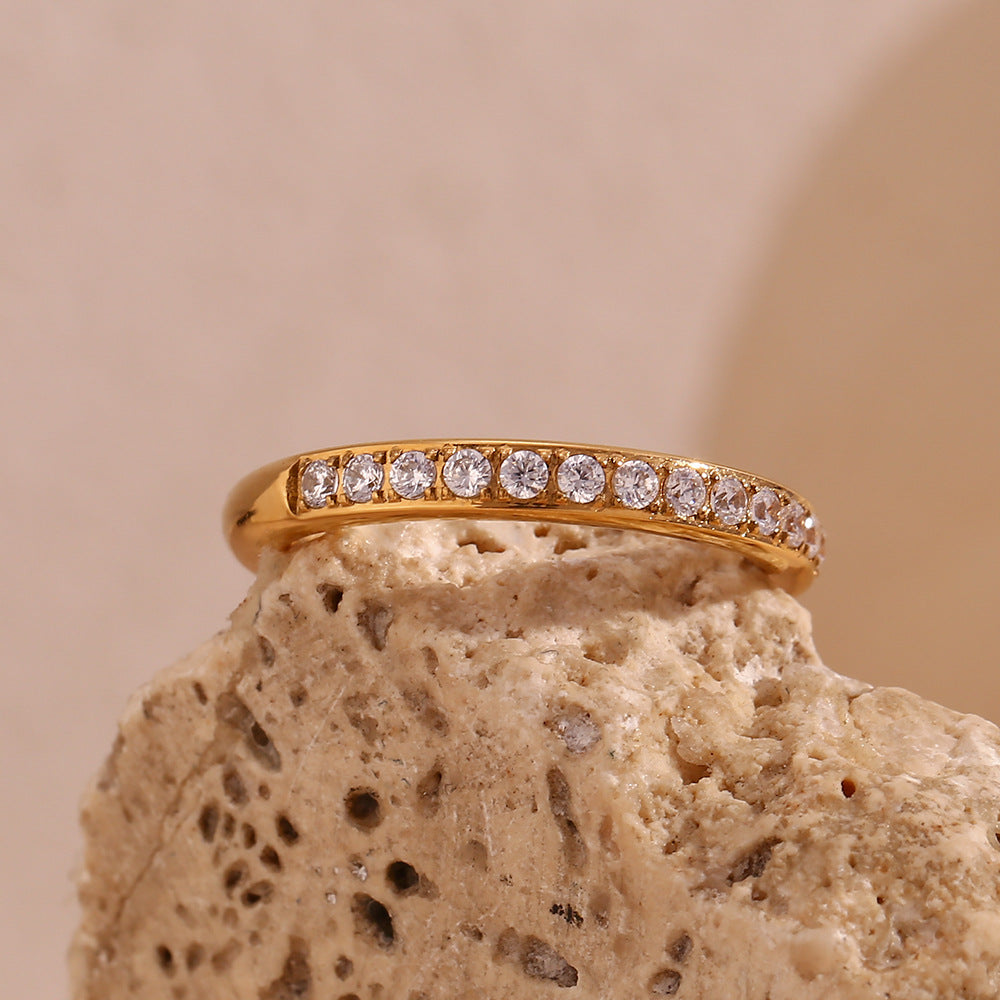 Golden Diamond Crown Classic Trio ring set