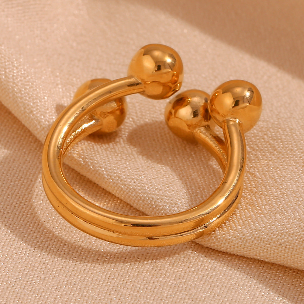 Gold rhyme microbeads · Simple elegant ring