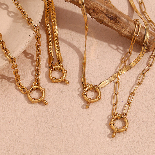 Fashion simple chain pendant stainless steel plated 18K gold, fashion item