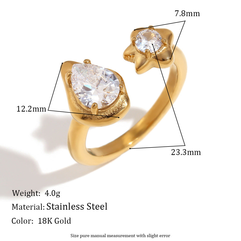 Star tears interwoven · Bright gold ring