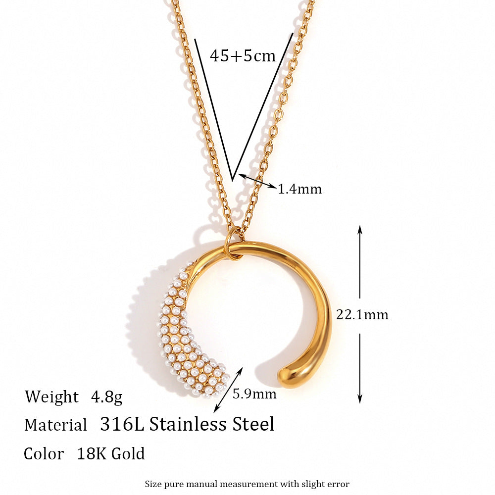 Bead edge gradually luxurious semicircle necklace