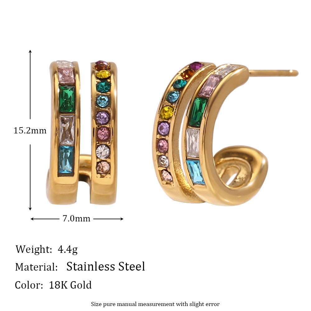 Colorful treasure streamer · Gold rhyme earrings series