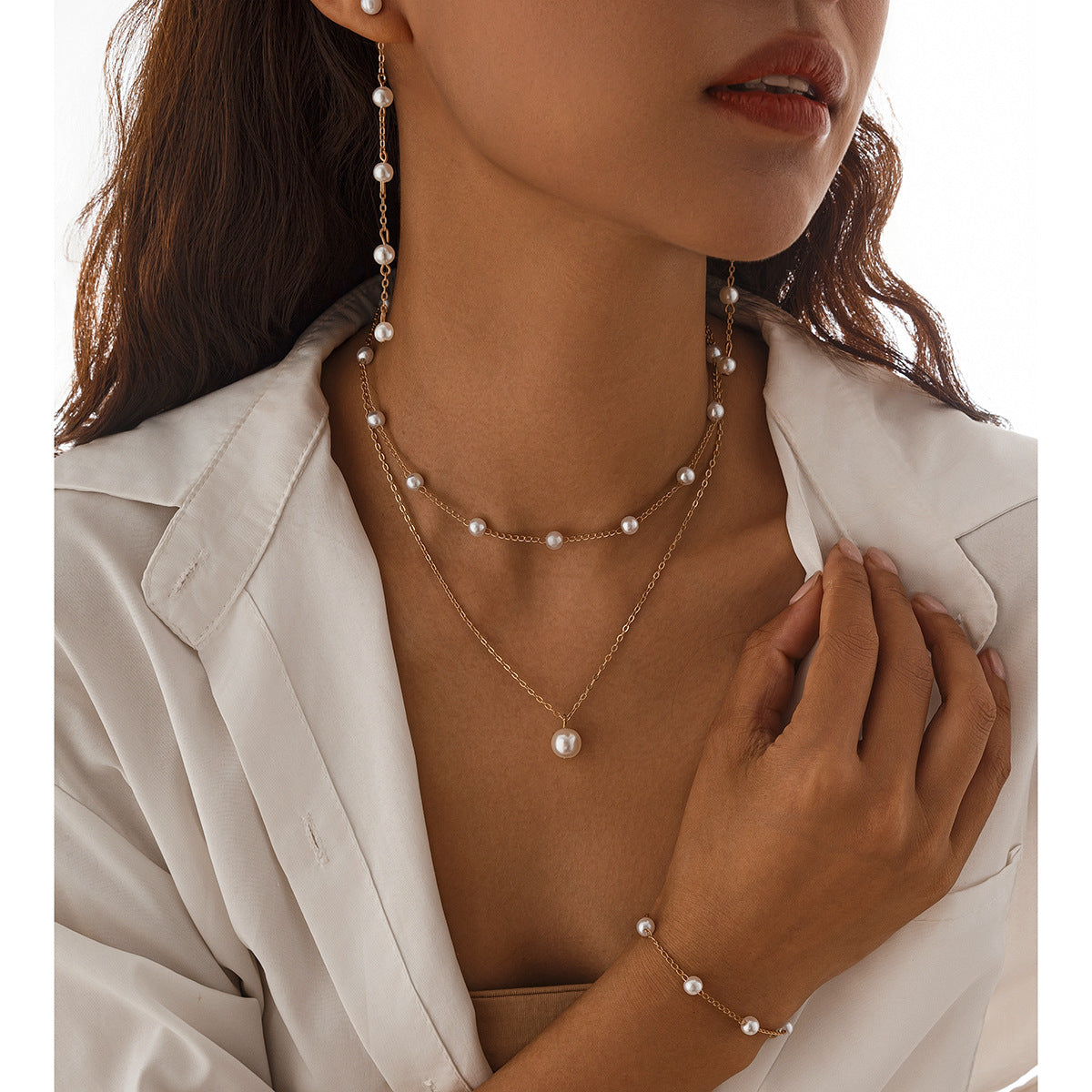 Golden Radiance & Pearl Elegance Triplet Jewelry Collection