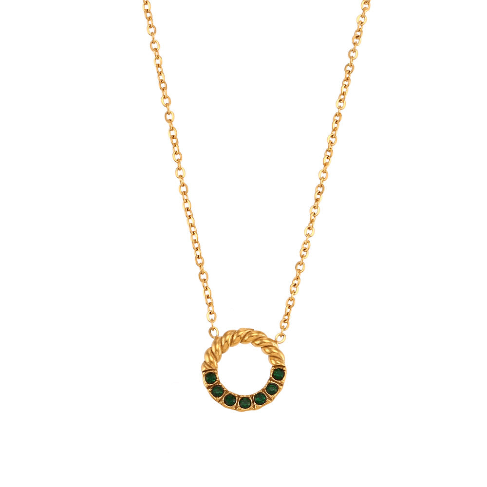 Radiant Emerald Elegance · Golden Chain Harmony Pendant Necklace Collection