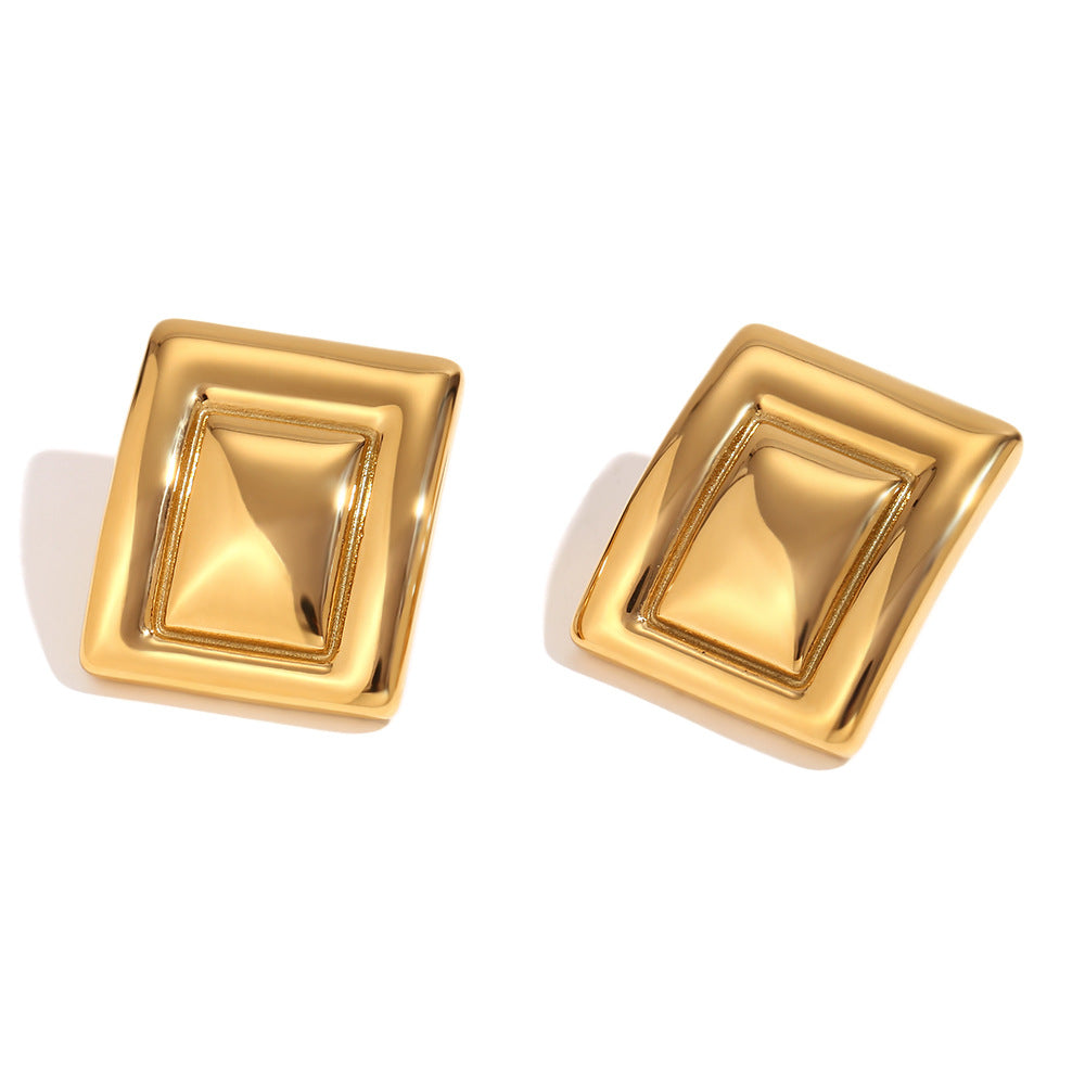 Retro Elegant Metal Buckle Earrings