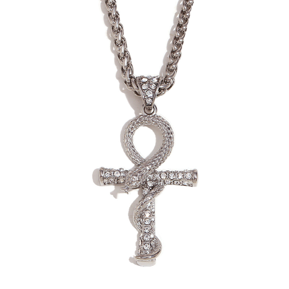 Mystical Totem Snake Shadow Cross Necklace Collection