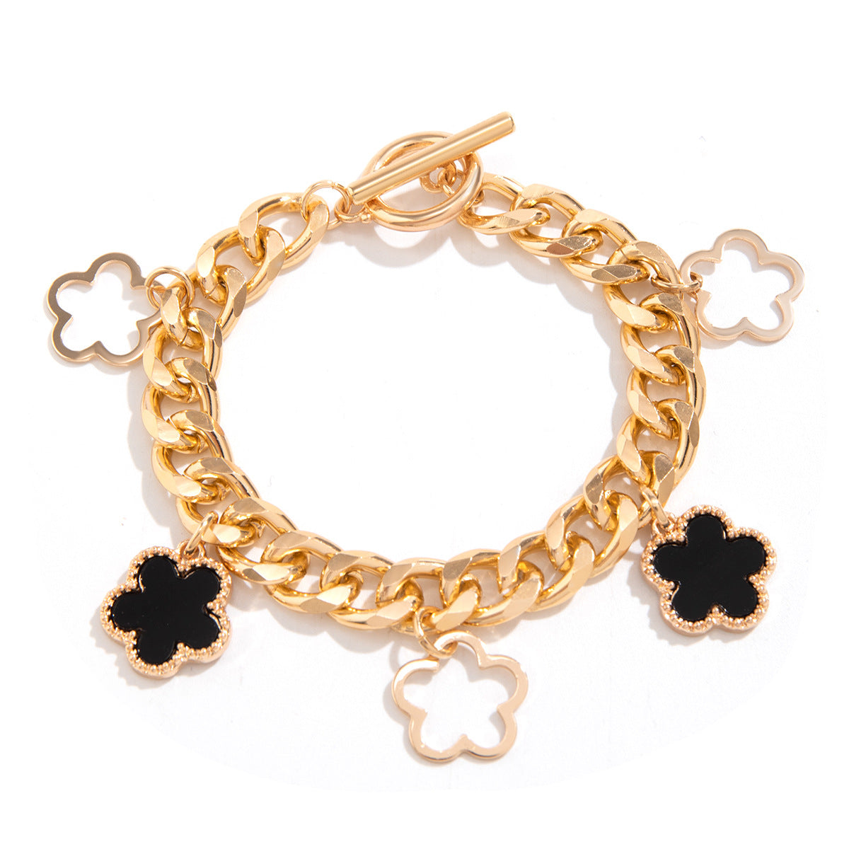 Gold chain Clover · Dazzling Charm series - Bracelet