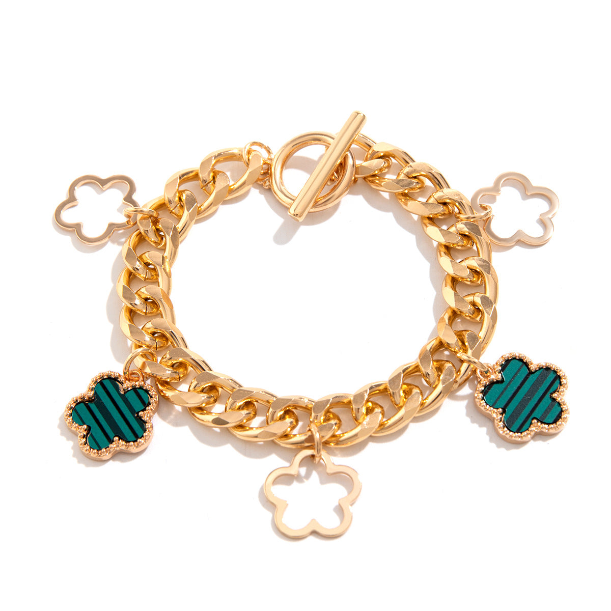 Gold chain Clover · Dazzling Charm series - Bracelet